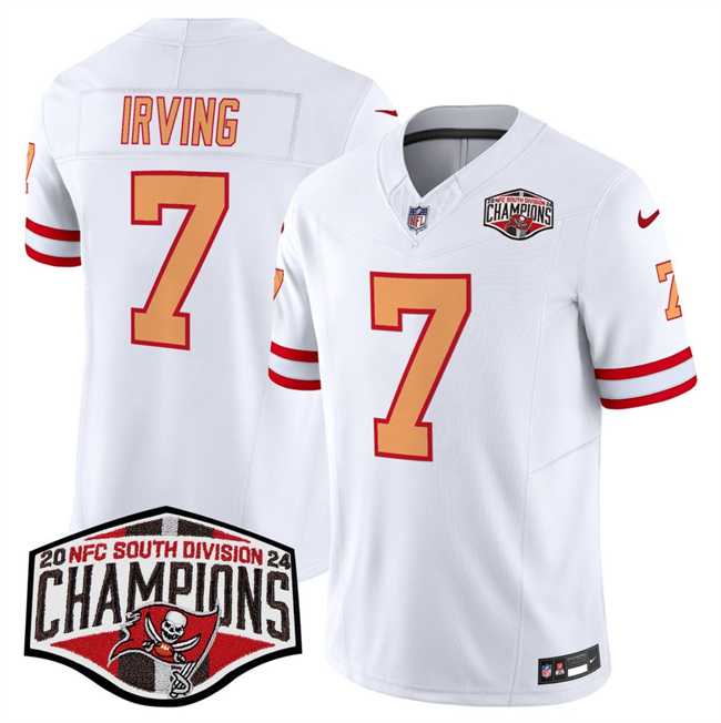 Men%27s Tampa Bay Buccaneers #7 Bucky Irving White F.U.S.E. 2024 NFC South Champions Limited Stitched Jersey->tampa bay buccaneers->NFL Jersey